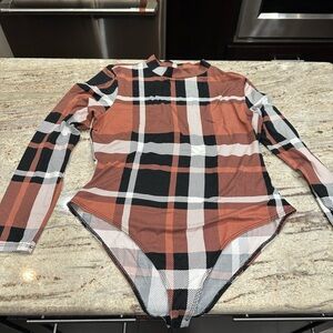Plaid Long Sleeve Bodysuit